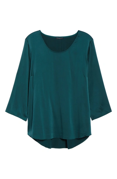 Shop Eileen Fisher Stretch Silk Top In Pine