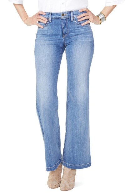 Shop Nydj Wide Leg Clean Hem Jeans In Clean Cabrillo