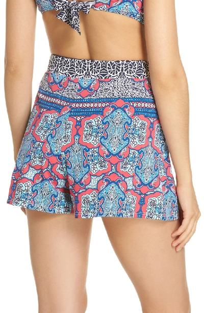 Shop Tommy Bahama Riviera Tiles Cover-up Shorts In Cerise