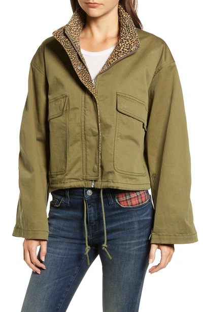 Shop Current Elliott The Cropped Infantry Jacket In Capulet Olive