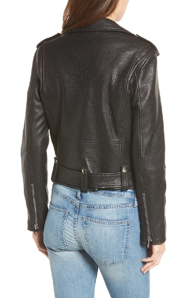 Shop Current Elliott The Biker Lambskin Leather Jacket In Black