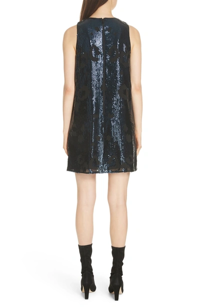 Shop Kate Spade Leopard Sequin Shift Dress In Light Adriatic Blue