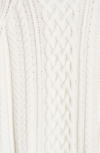 Shop Vince Cable Stitch Tunic Sweater In Off White