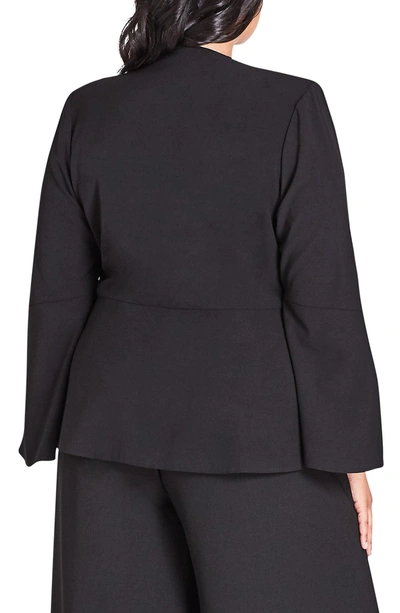 Shop City Chic Noveau Fancy Split Sleeve Jacket In Black