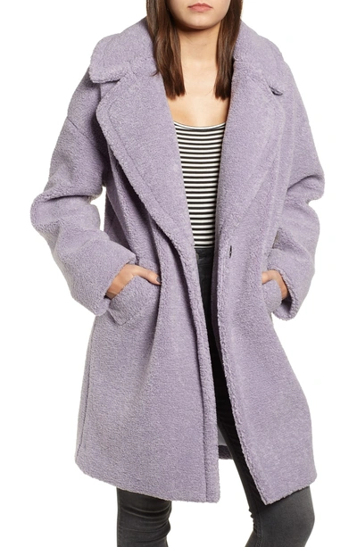 Shop Kendall + Kylie Faux Fur Teddy Coat In Lilac