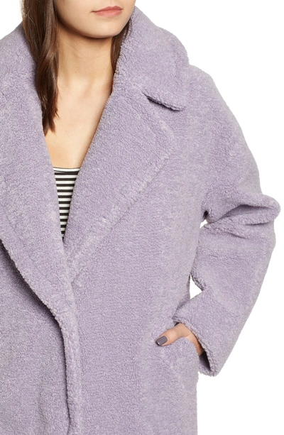 Shop Kendall + Kylie Faux Fur Teddy Coat In Lilac