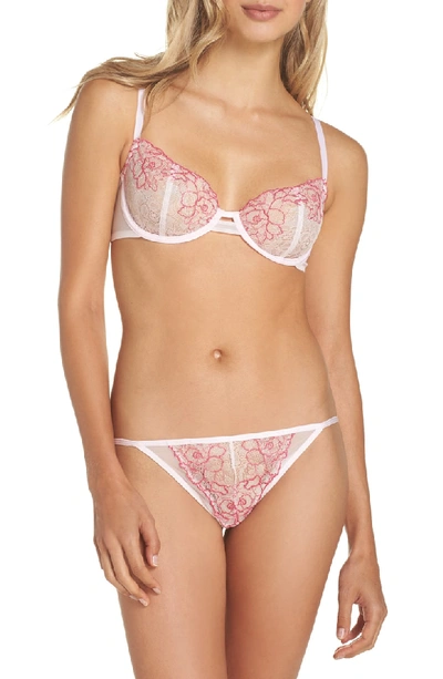 Shop Skarlett Blue Condesa Underwire Balconette Bra In Soft Pink/ Confetti