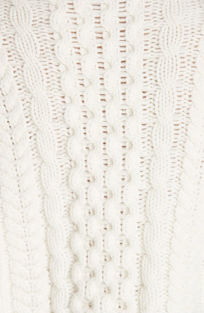 Shop Rag & Bone Brighton Lambswool Aran Sweater In Ivory/ Navy
