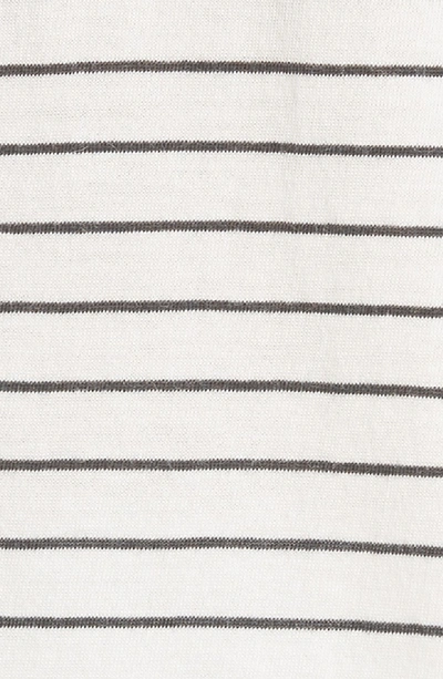 Shop Vince Pencil Stripe Pima Cotton Top In Vanilla/ Iron