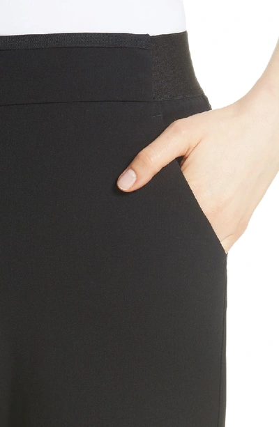 Shop Emporio Armani Magic Stretch Wool Crepe Pants In Black
