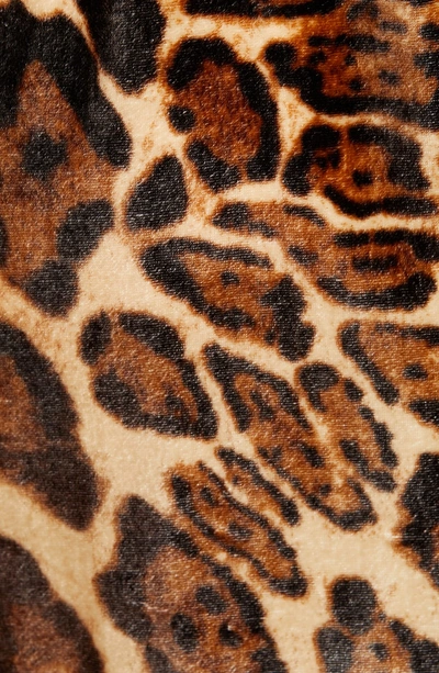 Shop Wayf Peggy Mock Neck Velvet Dress In Leopard
