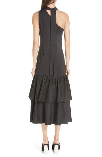 Shop Rejina Pyo Lizzie Tiered One Shoulder Dress In Black