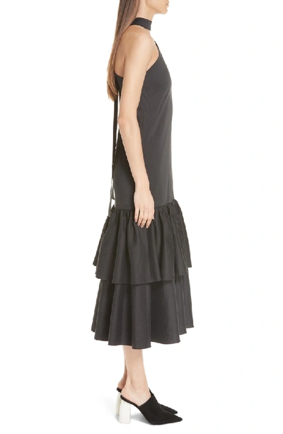 Shop Rejina Pyo Lizzie Tiered One Shoulder Dress In Black