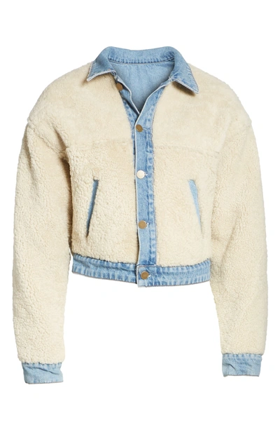 Shop Grlfrnd Sarai Reversible Genuine Shearling & Denim Jacket In One Way Or Another