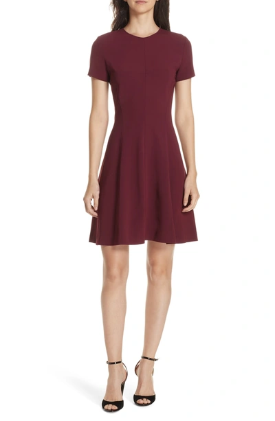 Shop Theory Modern Seamed Dress In Deep Mulberry