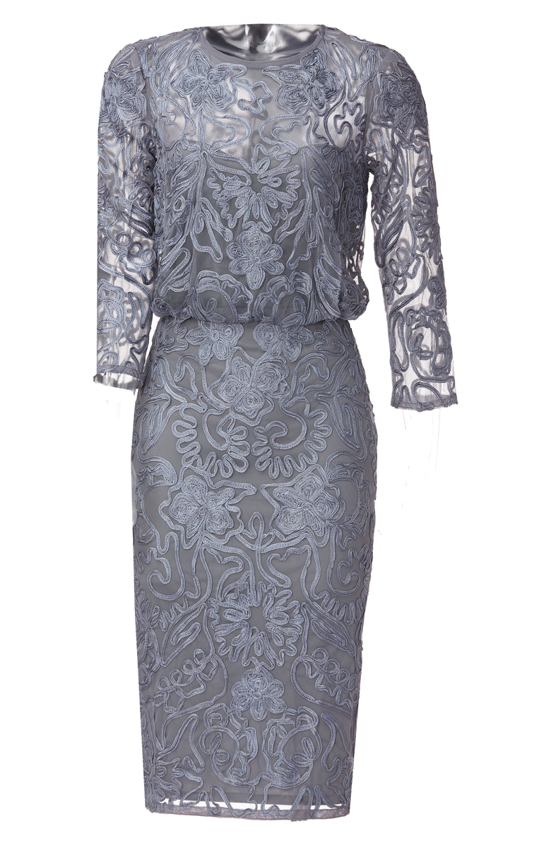 blouson soutache sheath dress