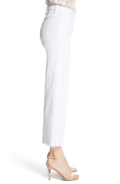 Shop L Agence Danica Crop Wide Leg Jeans In Blanc