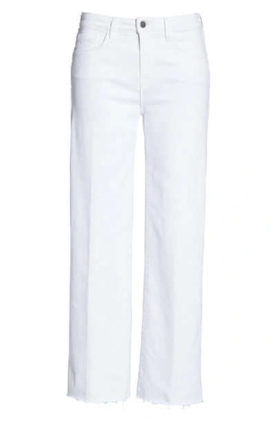 Shop L Agence Danica Crop Wide Leg Jeans In Blanc