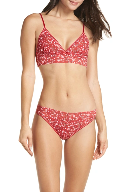 Shop Hanky Panky I Heart Peppermint Original Rise Thong In Red Multi