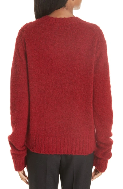 Shop Helmut Lang Brushed Wool & Alpaca Blend Sweater In Scarlet