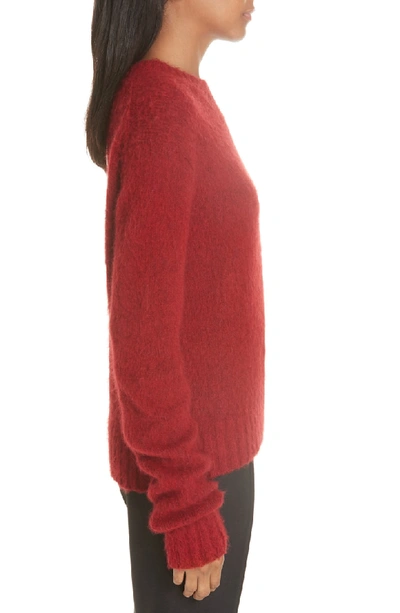 Shop Helmut Lang Brushed Wool & Alpaca Blend Sweater In Scarlet