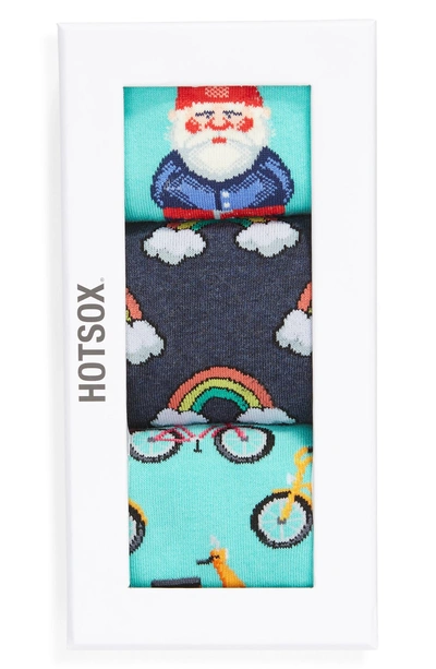 Shop Hot Sox 3-pack Gnome Socks In Blue