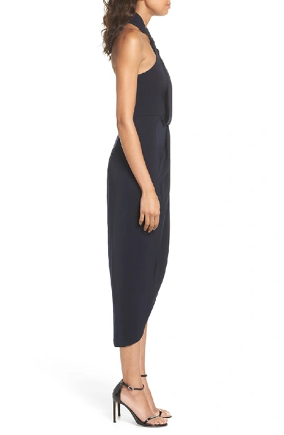 Shop Shona Joy Knotted Tulip Hem Gown In Navy