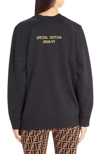 Shop Fendi Sport Logo Sweatshirt In Black