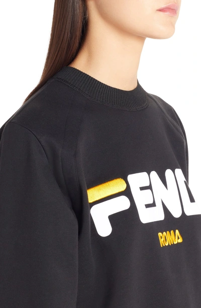 Shop Fendi Sport Logo Sweatshirt In Black