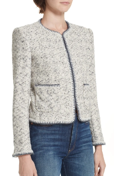 Shop Rebecca Taylor Speckled Tweed Jacket In Grey Combo