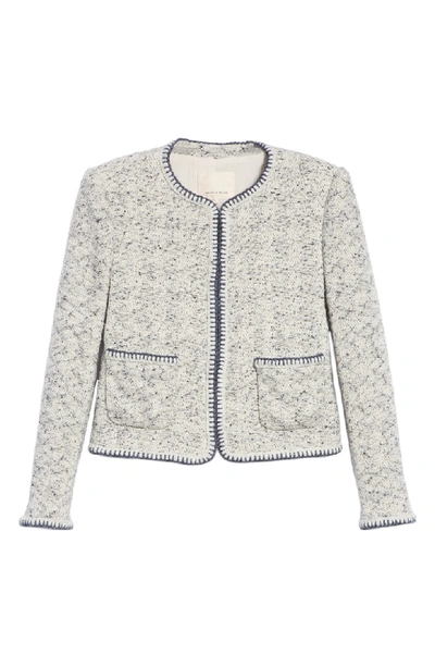 Shop Rebecca Taylor Speckled Tweed Jacket In Grey Combo
