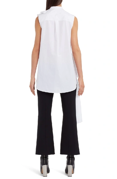 Shop Alexander Mcqueen Ruffle Poplin Blouse In White