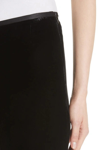 Shop Emporio Armani Wide Leg Velvet Pants In Black