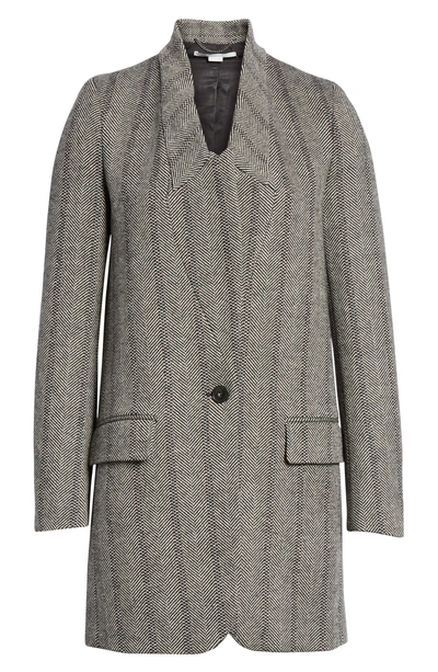 Shop Stella Mccartney Long Wool Blend Blazer In Black