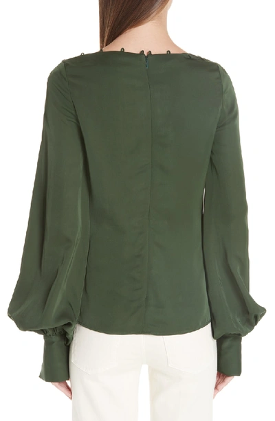 Shop Adeam Button Detail Top In Jade Green