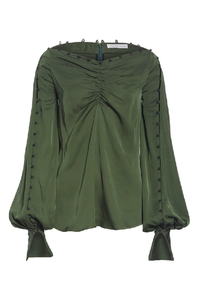 Shop Adeam Button Detail Top In Jade Green