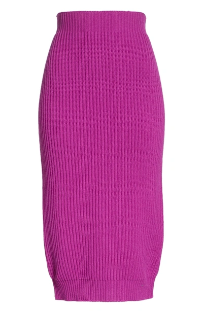 Shop Marc Jacobs Wool & Cashmere Pencil Skirt In Magenta