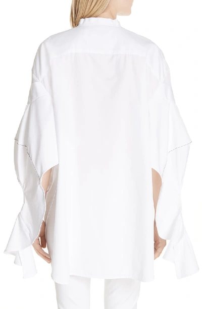 Shop Ellery Goldman Draped Cone Shirt In White