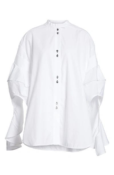 Shop Ellery Goldman Draped Cone Shirt In White