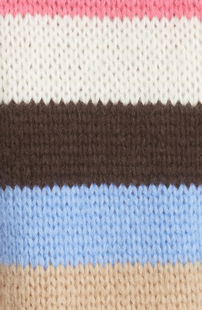 Shop Ganni Julliard Multistripe Mohair & Wool Sweater In White