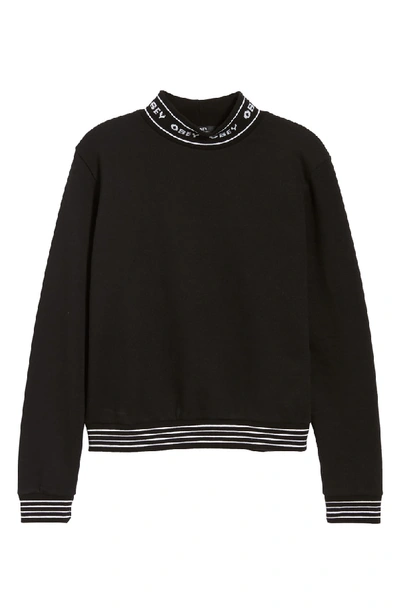 Shop Obey Quincy Cotton Blend Sweatshirt In Black