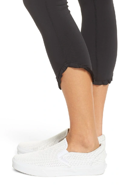 Shop Kate Spade Dolphin Hem Ruffle Leggings In Black