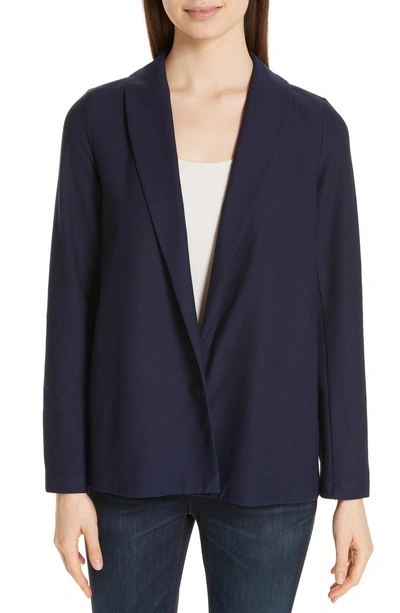 Shop Eileen Fisher Shawl Collar Jacket In Midnight