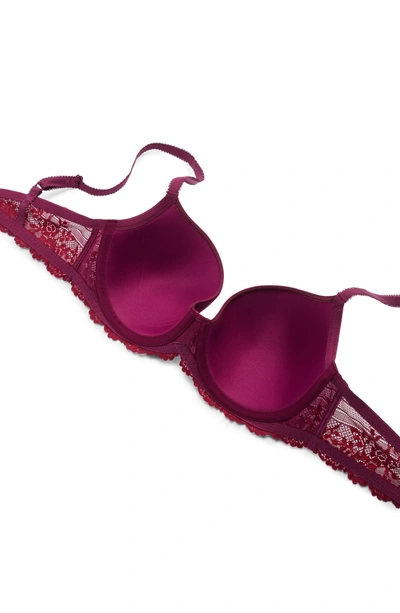 Shop Wacoal Embrace Lace Underwire Molded Cup Bra In Purple Potion/ Cerise