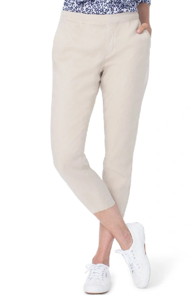 Shop Nydj Crop Linen Pants In Feather