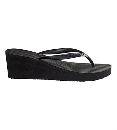 Havaianas Wedge Flip Flops In Black