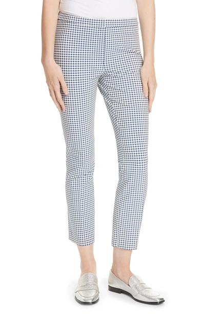 Shop Theory Gingham Check Skinny Pants In Blue Multi