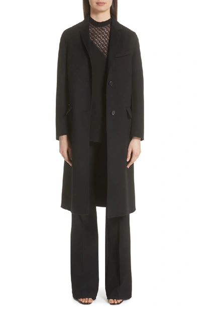 Shop Valentino Vltn Logo Back Wool & Cashmere Coat In Black