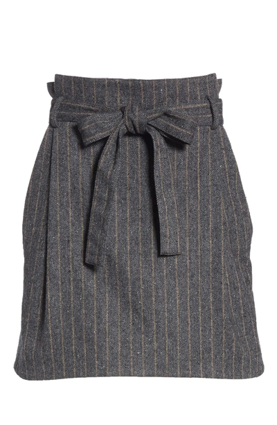 Shop Ulla Johnson Leo Paperbag Waist Wool & Silk Blend Skirt In Ash