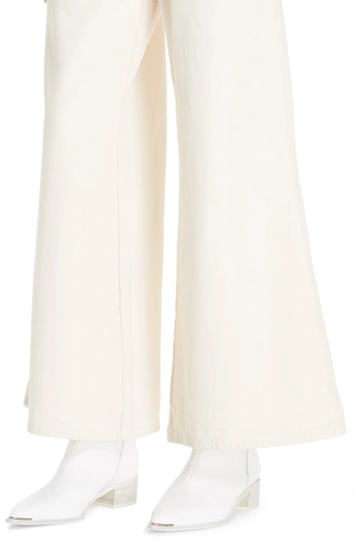 Shop Ganni Bluebell Wide Leg Pants In Vanilla Ice